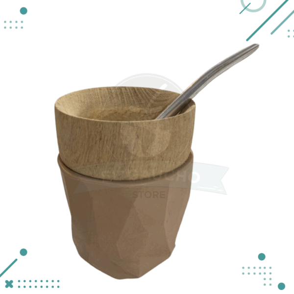 Mate Madera y Silicona + Bombilla BEIGE
