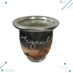 Set Matero Tres Piezas Argentina caballos - yerbera + azucarera + mate de vidrio - Imagen 4