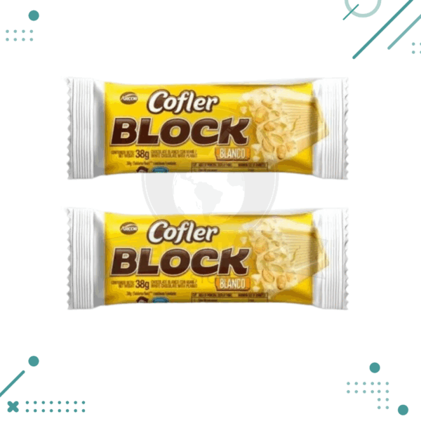 Chocolate Cofler BLOCK Blanco (38gr), x2u. (76g)