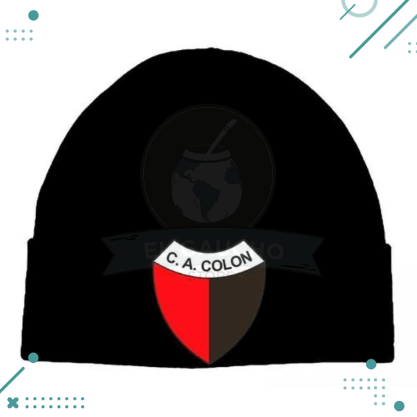 Gorro de Lana C.A Colon, Color Negro