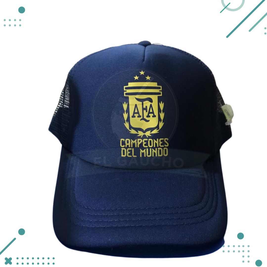 Diseno-sin-titulo-2023-08-07T081947.831.png Gorra Trucker Afa Argentina Campeónes Del Mundo 2022 (azul) - Imagen 1