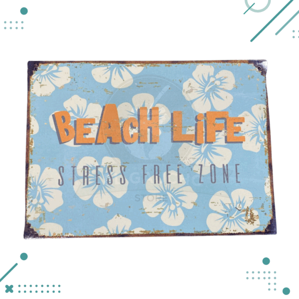 Cartel Chapa Beach Life 20x28 cm