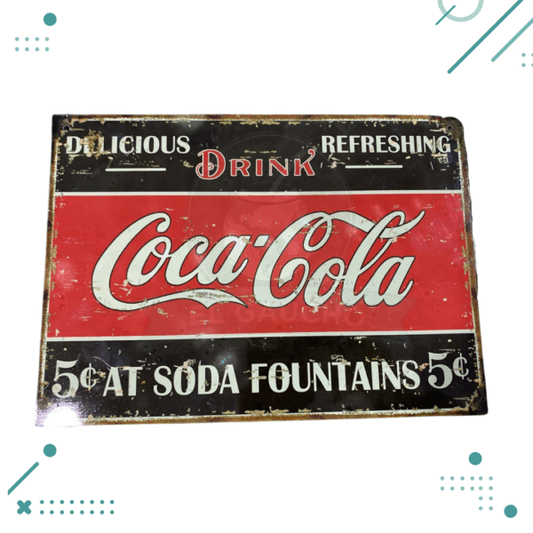 Cartel Chapa Coca Cola 20x28 cm