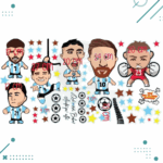 Vinilo Decorativo Infantil Mini Seleccion Futbol Messi Qatar