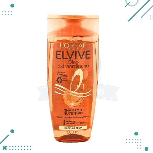 ELVIVE - SHAMPOO NUTRITIVO OLEO EXTRAORDINARIO X 200ML- ARGAN Y MARULA