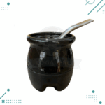 Mate Quechua + Bombilla de Acero Inoxidable, Color Negro