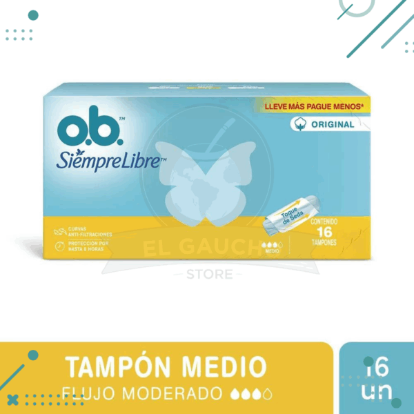 Tampones Ob Siempre Libre Medio x 16 Un.