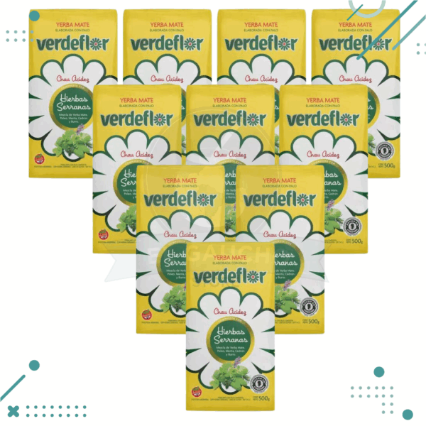 Yerba Mate VerdeFlor Hierbas Serranas (500g) (pack 10) (5kg)