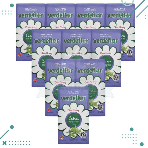 Yerba Mate VerdeFlor Cedron, Chau Acidez (500g) (pack 10) (5kg)