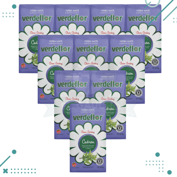 Yerba Mate VerdeFlor Cedron, Chau Acidez (500g) (pack 10) (5kg)