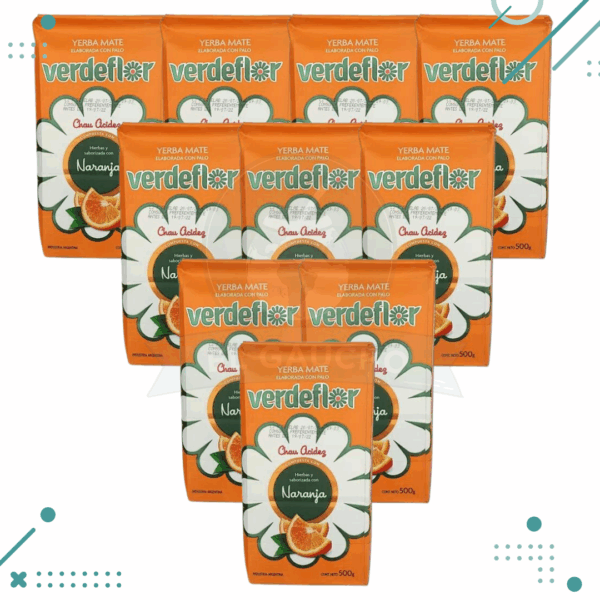 Yerba Mate VerdeFlor Sabor Naranja (500g) (pack 10) (5kg)
