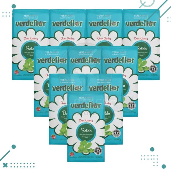 Yerba Mate VerdeFlor Con Boldo (500g) (pack 10) (5kg)