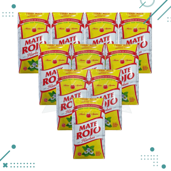 Yerba Mate Mate Rojo Con Hierbas (500gr) (pack 10) (5kg)