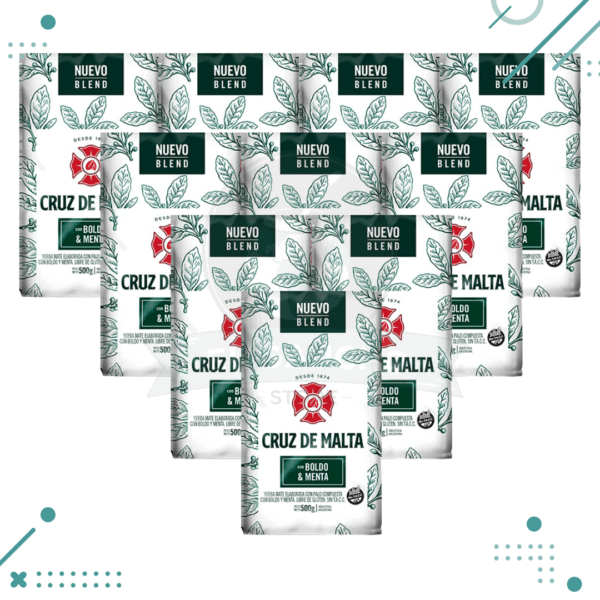 Yerba Mate Cruz de Malta BOLDO y MENTA (500gr) (pack 10) (5kg)