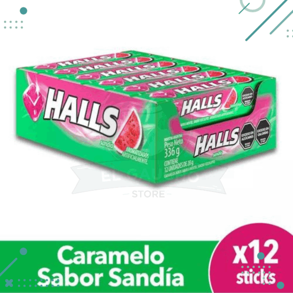Pastilla Caramelo Halls Sandia 28gr X 12un (336gr)