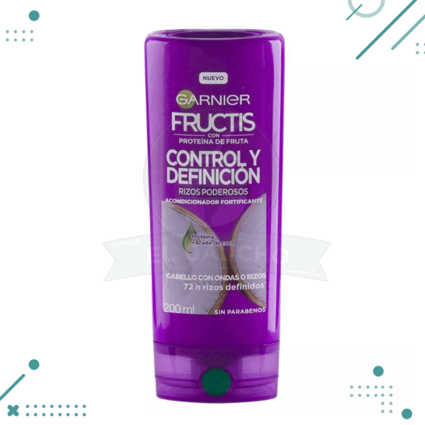 Acondicionador Garnier Fructis Control y Definición Rizos Poderosos 200mL
