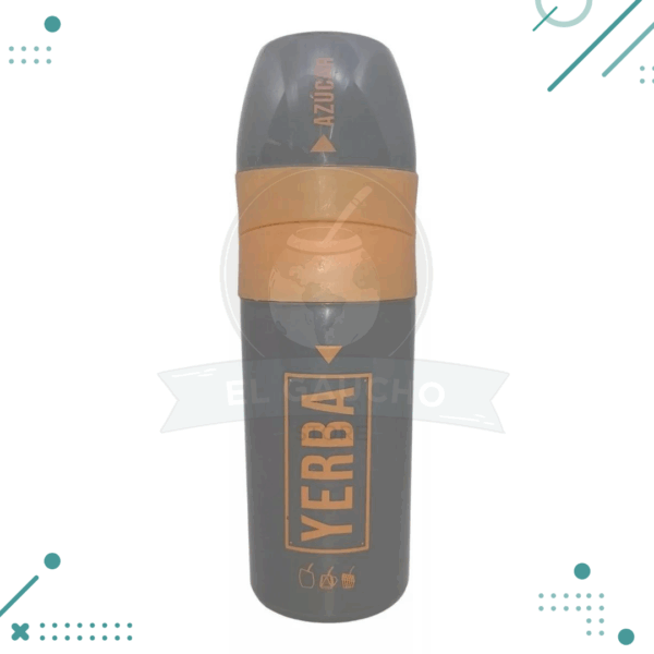 Set Yerbera Y Azucarera 2 En 1-Compacto Encastrable (gris/coral)