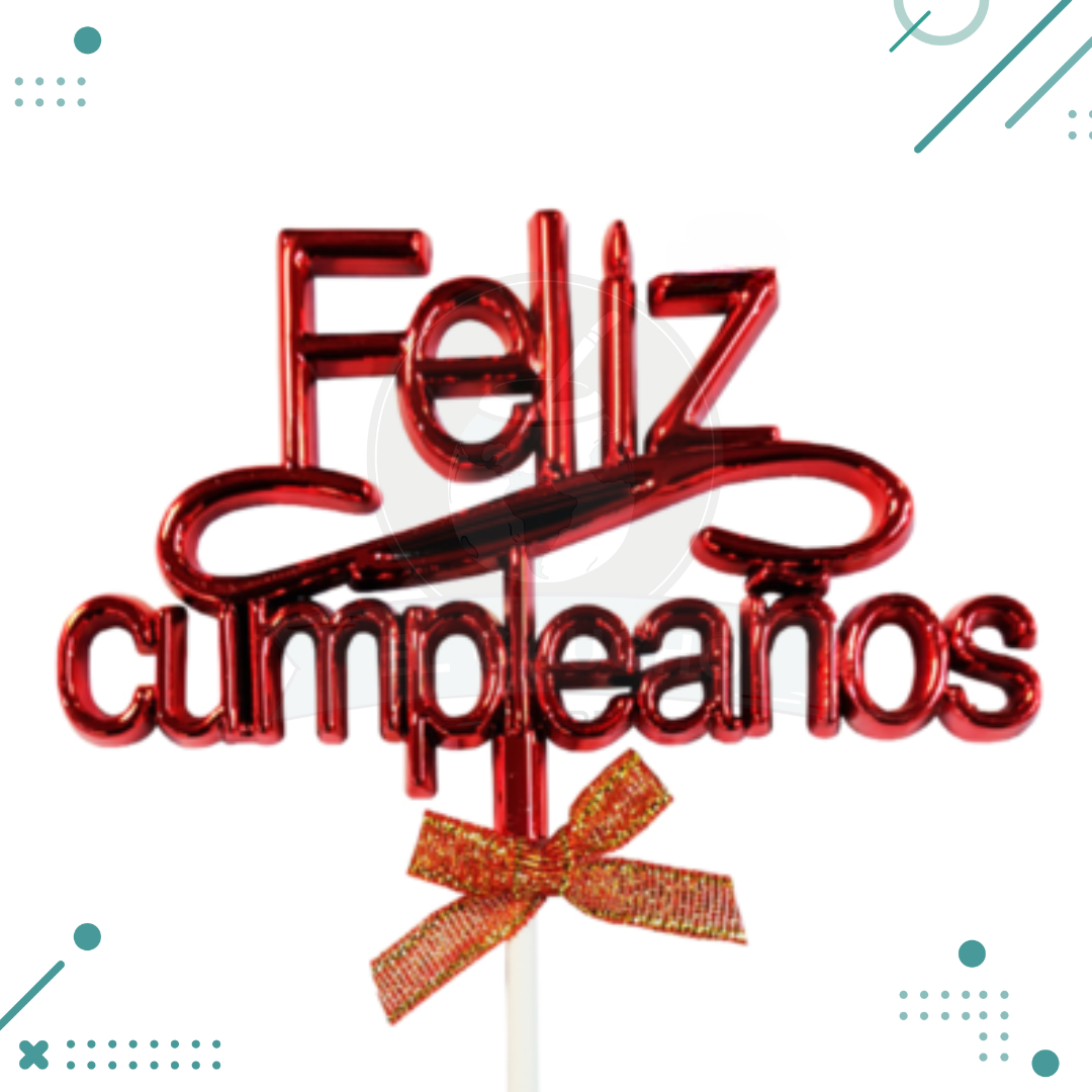 Diseno-sin-titulo-2023-11-28T184243.146.png Cake Topper Feliz cumpleaños color ROJO Metal x 1un - Imagen 1