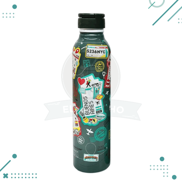 Botella Aluminio x500ml "Travel The World" MOD2