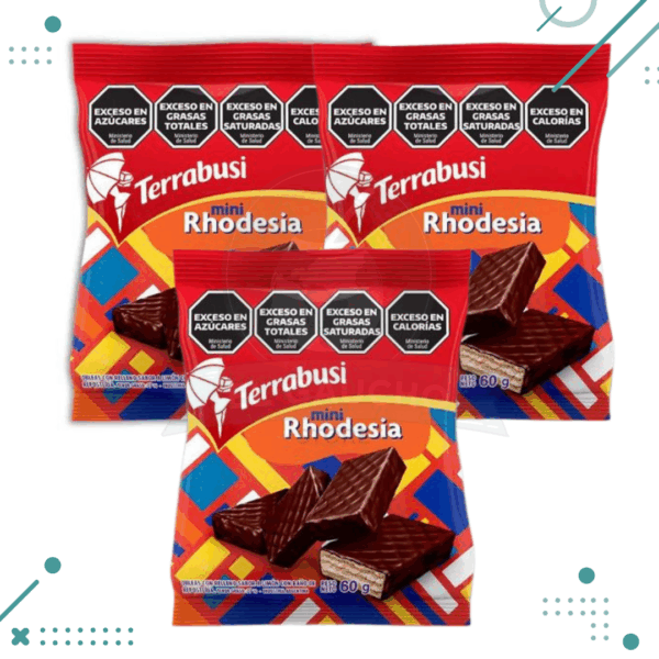 Mini Rhodesia - Oblea Terrabusi con Baño de Chocolate 60g (3un) (180g)