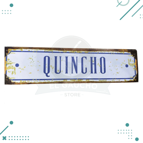Cartel Chapa "Quincho" 10x40 cm