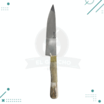 Cuchillo De Asado Artesanal Con Asta Y Madera + Funda Cuero - Imagen 3