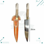 Cuchillo De Asado Artesanal Con Asta Y Madera + Funda Cuero