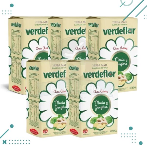 Yerba Mate Verdeflor Menta Y Jengibre 500gr (PACK X5UN) (2.500gr)