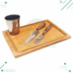 Set Asado Rectangular - Tabla, Tenedor, Cuchillo y Vaso. - Imagen 2