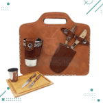 Set Asado Rectangular - Tabla, Tenedor, Cuchillo y Vaso.