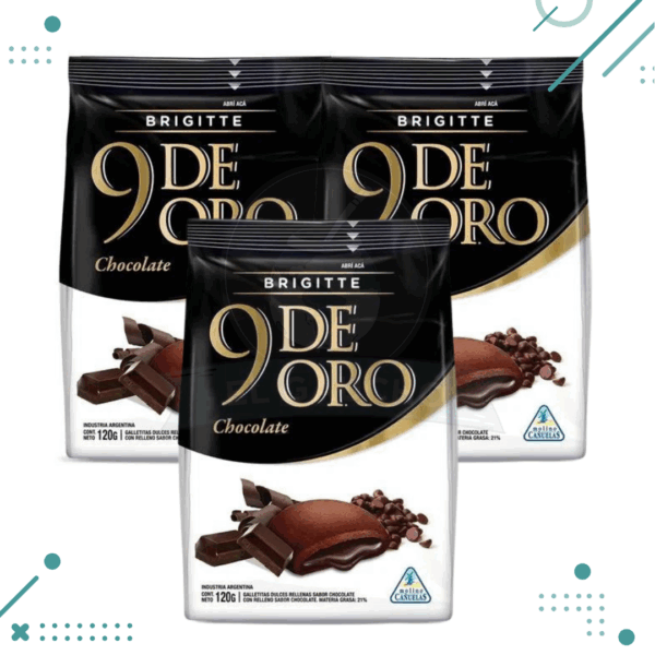 9 De Oro Chocolate, Rellenas Chocolate 160gr (Pack x3u)(480gr)
