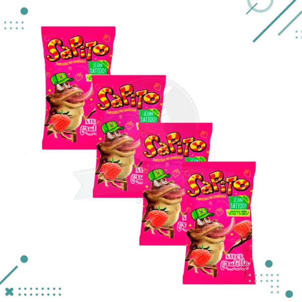 SAPITO SABOR FRUTILLA x 10 gr (Pack x 4unidades)(40gr)