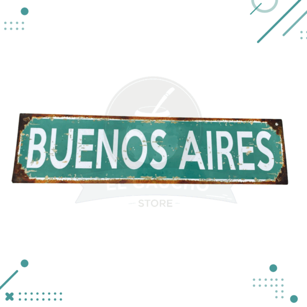 Cartel De Chapa Vintage Buenos Aires