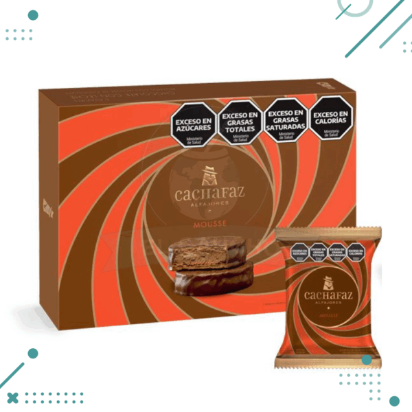 Alfajor Cachafaz relleno de Mousse cubierto de chocolate x 6un (294g)