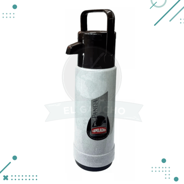 Termo Lumilagro Tapon Bomba De Vidrio 1l - Gris Mármol