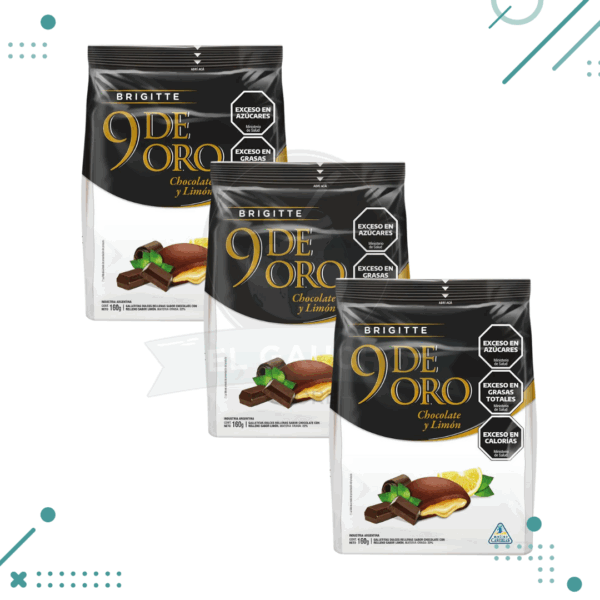 9 De Oro Chocolate Rellena Con Limon 160gr (Pack x3u)(480gr)