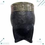 Mate Imperial con Virola de Alpaca y Cuero Labrado NEGRO + Bombilla de Regalo - Imagen 3