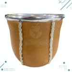 Mate Gota de Vidrio Forrado en Cuero Color Suela + bombilla de regalo