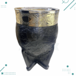 Mate Imperial con Virola de Alpaca y Cuero Labrado NEGRO + Bombilla de Regalo