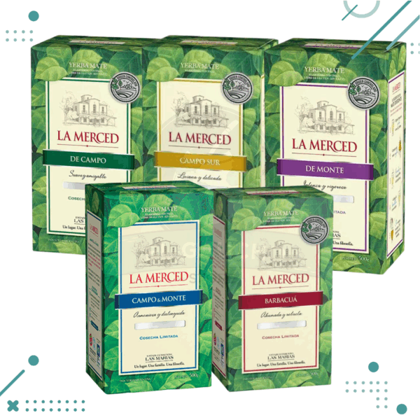Yerba Mate La Merced 500 gr (Pack x5un) (2.5kg) De Monte, De Campo, Barbacua, Campo Sur, Campo & Monte