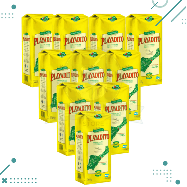 Yerba Mate Playadito Tradicional, Glúten Free (1kg) (pack x 10un) (10kg)