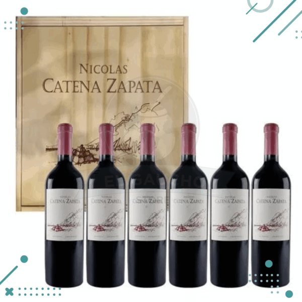 Vino NICOLAS Catena Zapata x 6 Unidades + CAJA MADERA Regalo, AÑO 2021