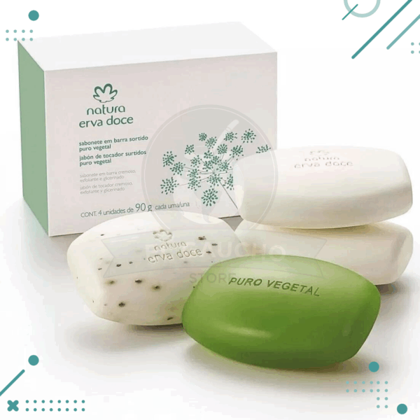 Jabones Barra Erva Doce Natura (4un 90g)(360g)