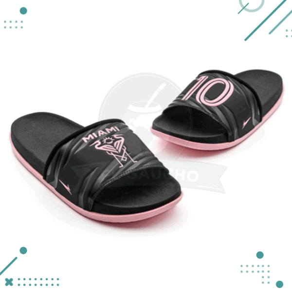 Bagunza Ojotas Chancletas Sandalias, Modelo MIAMI10 Color Negro Inter Miami