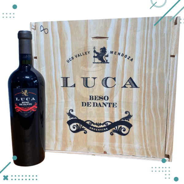 Vino Luca, Beso De Dante 750ml x 6 Unidades + CAJA MADERA Regalo