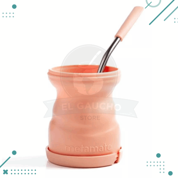 Mate Click, Termico Con Tapa Y Bombilla SALMON