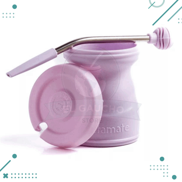 Mate Click, Termico Con Tapa Y Bombilla LILA