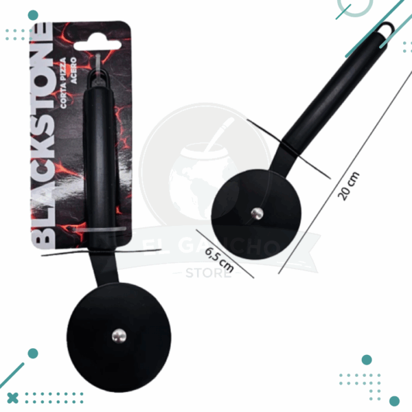 Corta Pizza de Acero NEGRO 20X6,5 CM