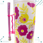 Mate Autocebante con Diseño Flores BLANCO 900ml - Imagen 3