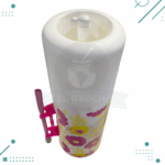 Mate Autocebante con Diseño Flores BLANCO 900ml - Imagen 2